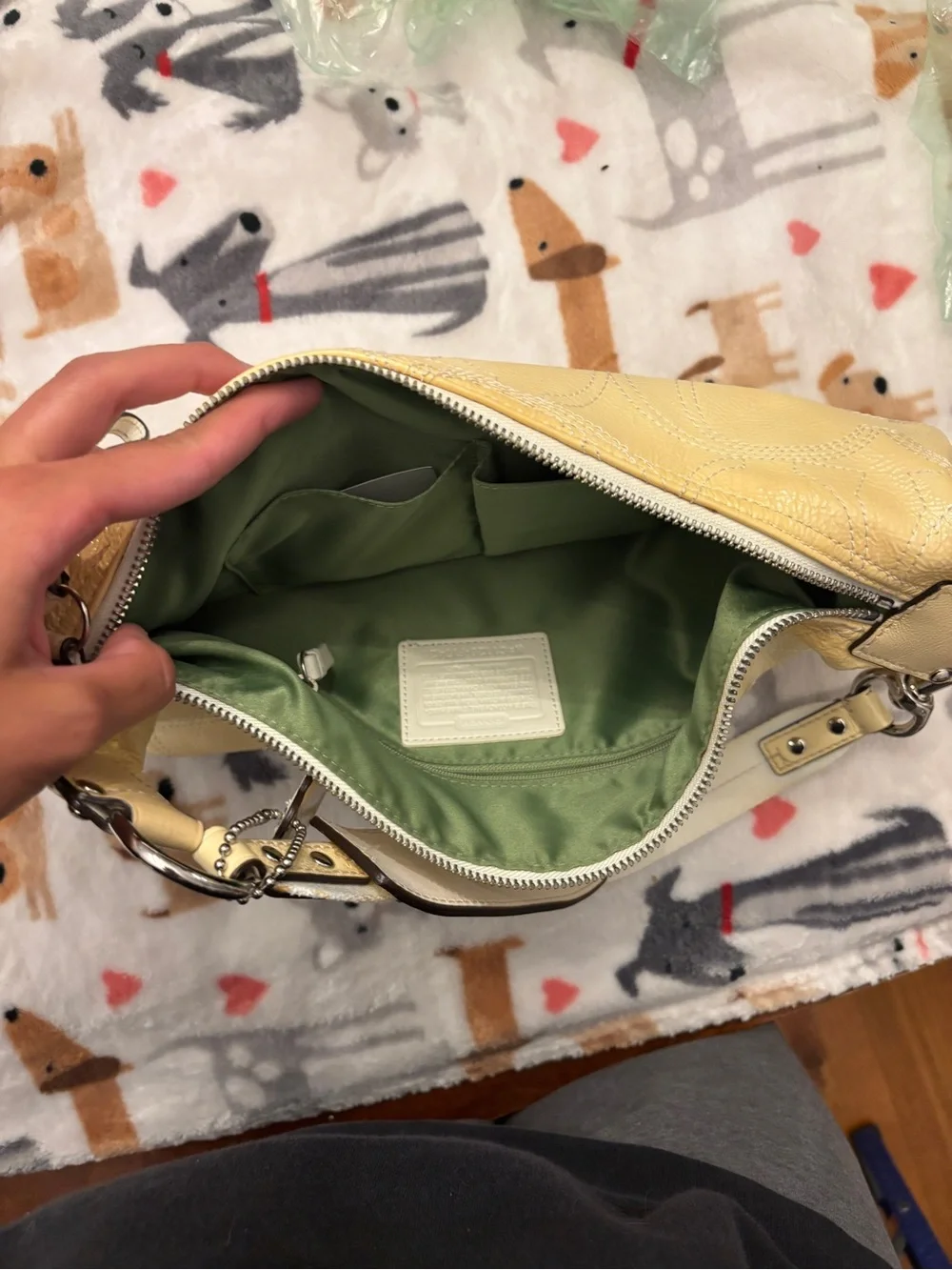 Coach Yellow Leather Shoulder Hobo Bag